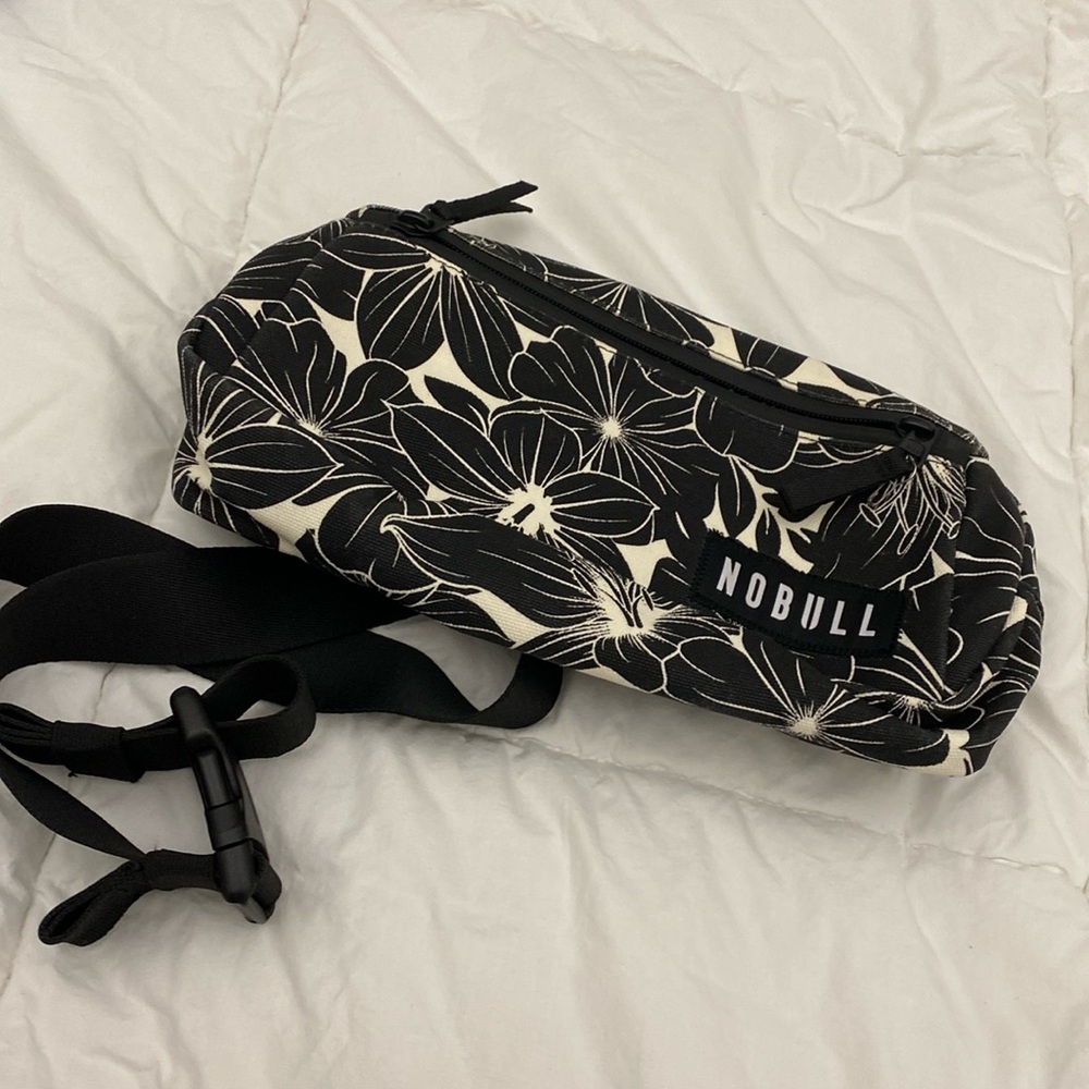 NOBULL Black and White Floral Crossbody Bag
